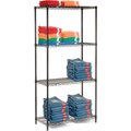 Nexel Black Epoxy, 4 Tier, Wire Shelving Starter Unit, 30W x 14D x 54H 14305B